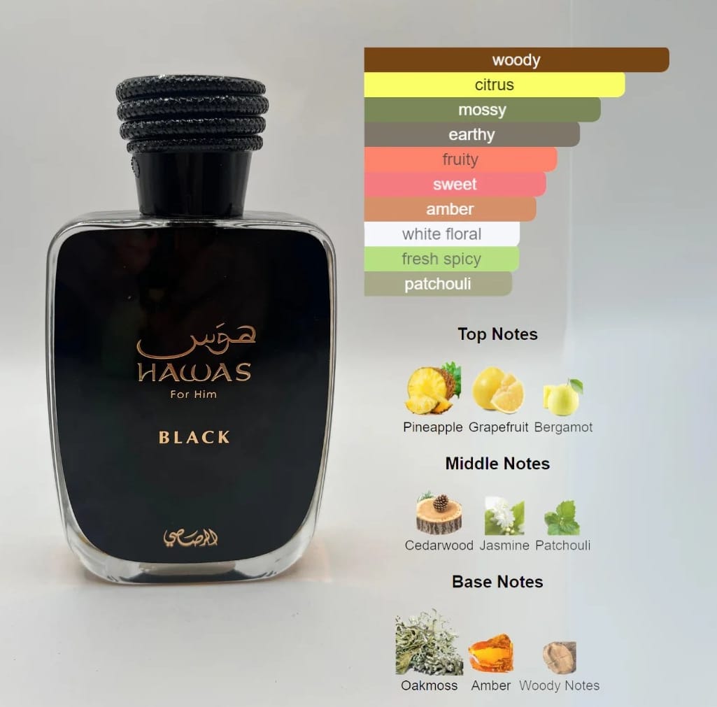 Rasasi Hawas Black For Him EDP Decant 5 ml 10 ml
